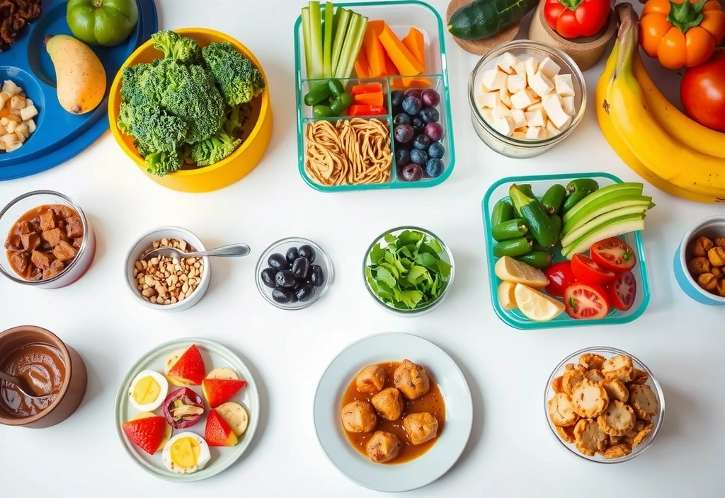 Verschiedene gesunde Lebensmittel und Alternativen